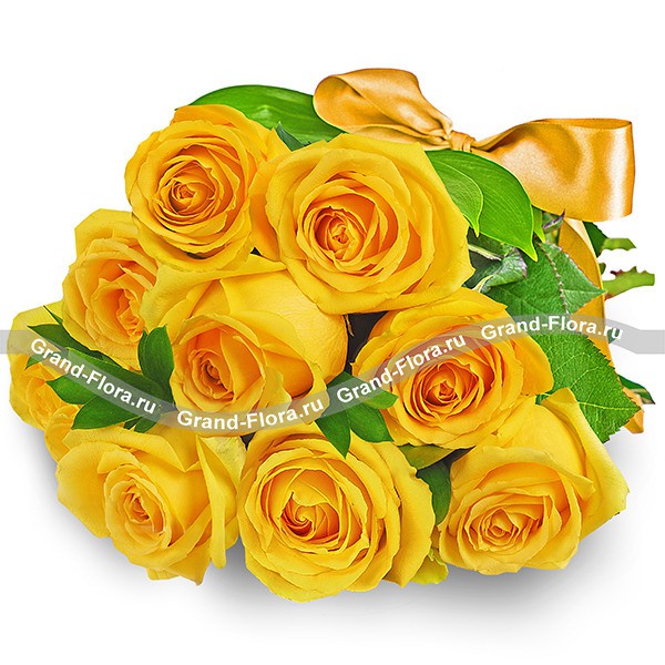 Букет высоких желтых роз (70 см)